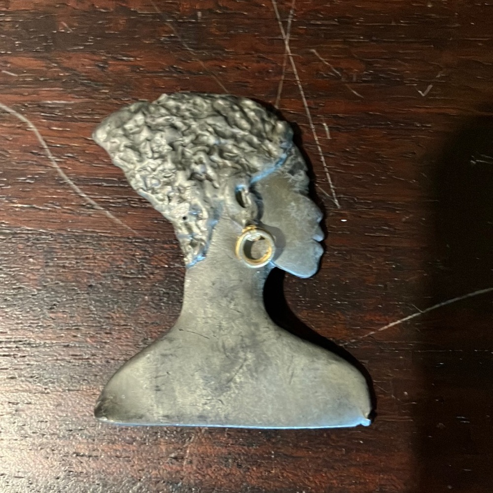 Vintage Luigi's Ultra Craft Pewter African Woman Brooch
